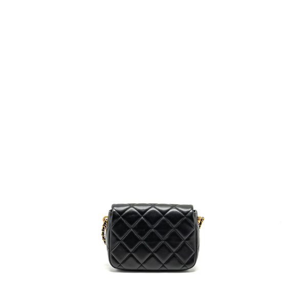 Chanel My Perfect Mini Flap Bag with Pearl Chain Lambskin Black GHW (Microchip)