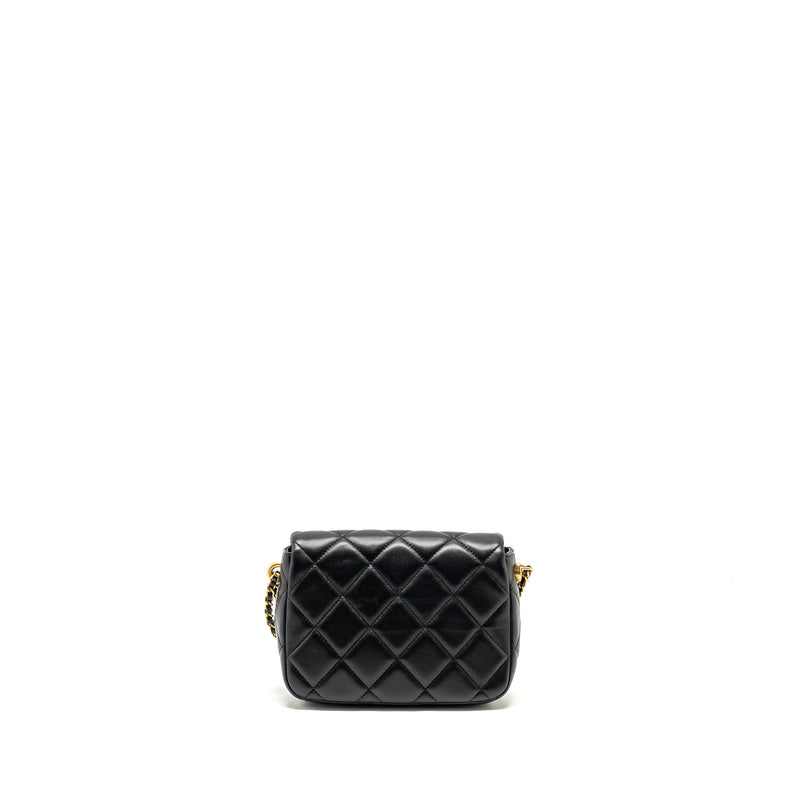 Chanel My Perfect Mini Flap Bag with Pearl Chain Lambskin Black GHW (Microchip)