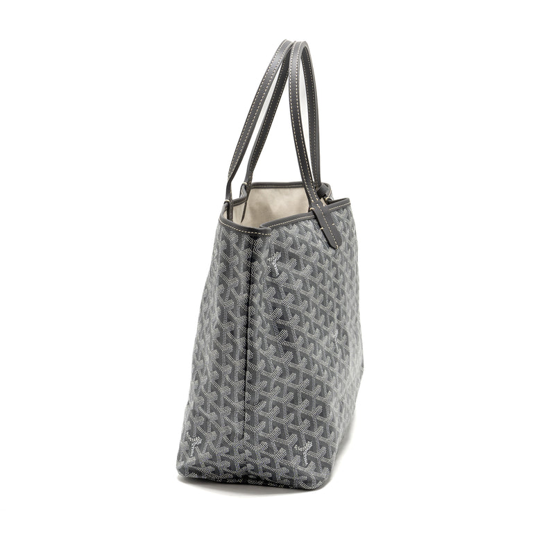 Goyard Saint Louis PM Tote Bag Goyardline Canvas Grey SHW
