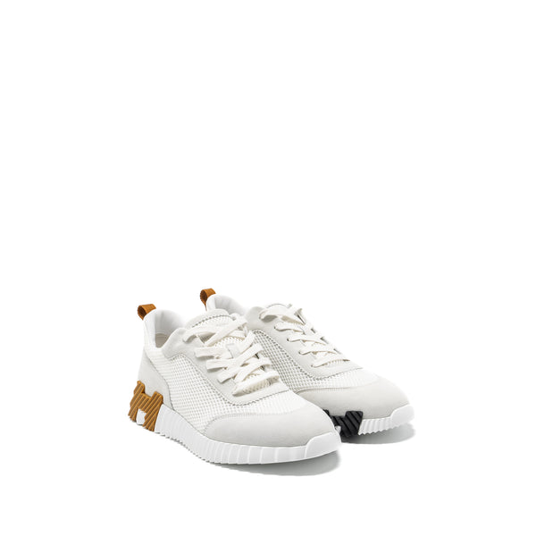 HERMES Size 44 Homme Bouncing Sneaker Leather Blanc/Beige