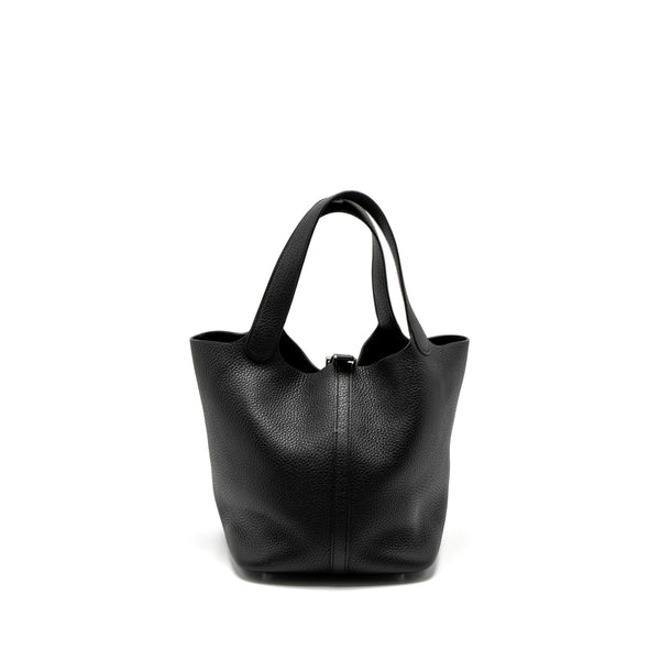 Hermes Picotin 22 Lock Bag Clemence Black SHW Stamp D