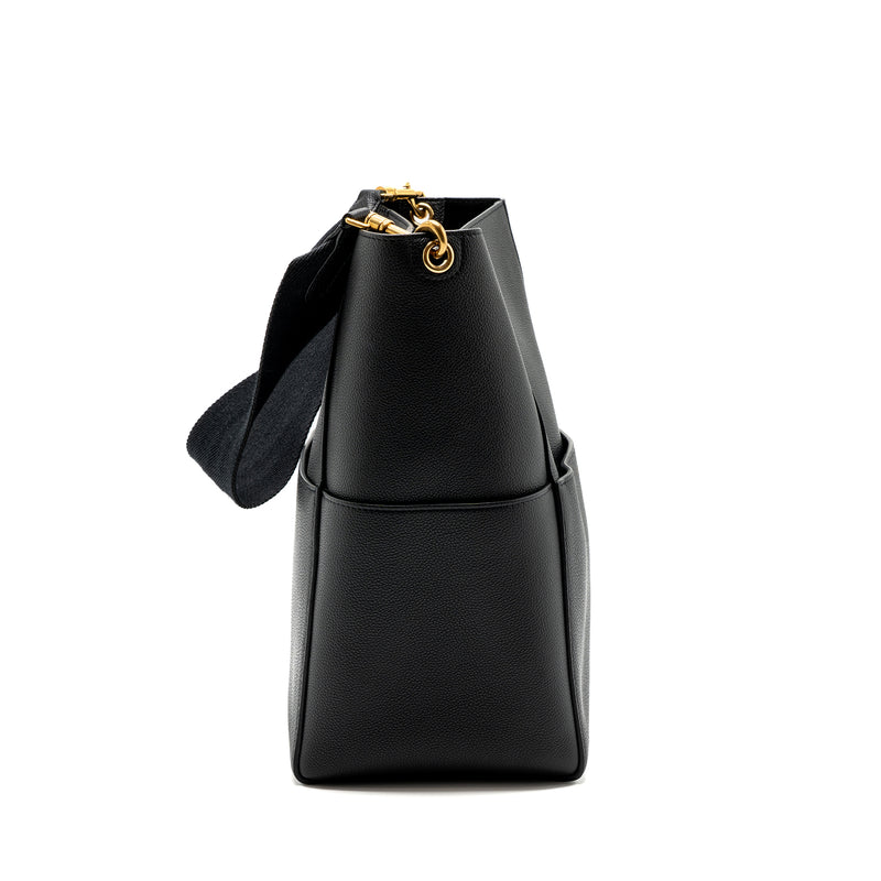 Celine Sangle Bucket Bag Grained Calfskin Black GHW