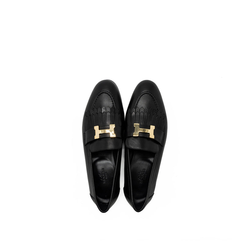 Hermes size 36.5 royal loafer calfskin black GHW