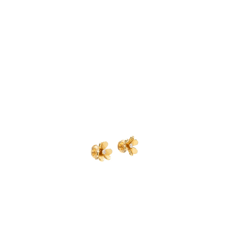 Van Cleef & Arpels Frivole earrings mini model yellow gold diamonds