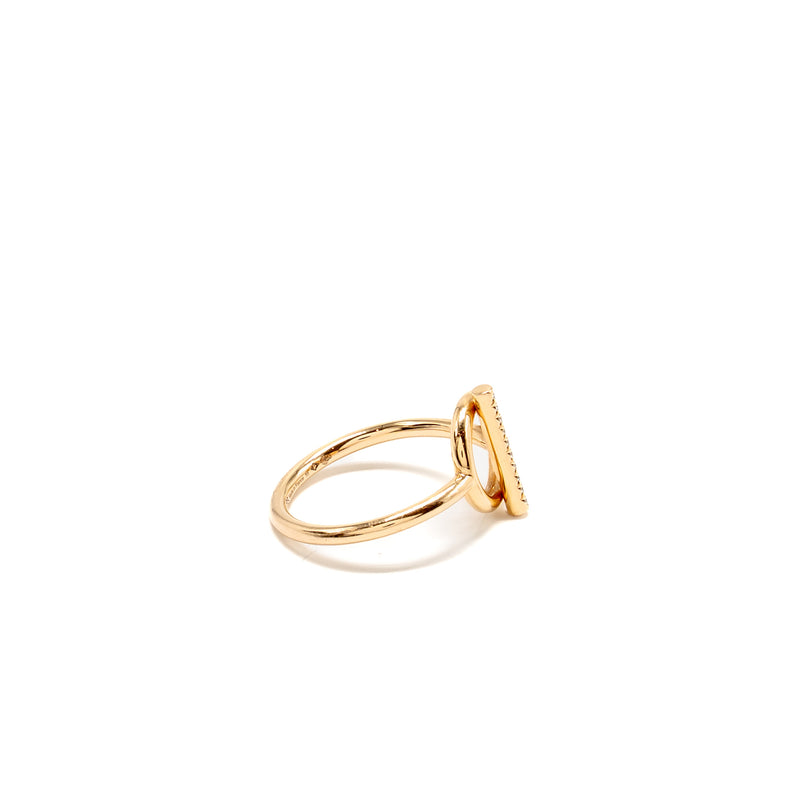 Hermes Size 55 Echappee Ring Small Model Rose gold diamonds