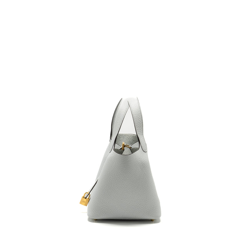 Hermes Picotin 18 Lock Bag Clemence Blue Pale GHW stamp B