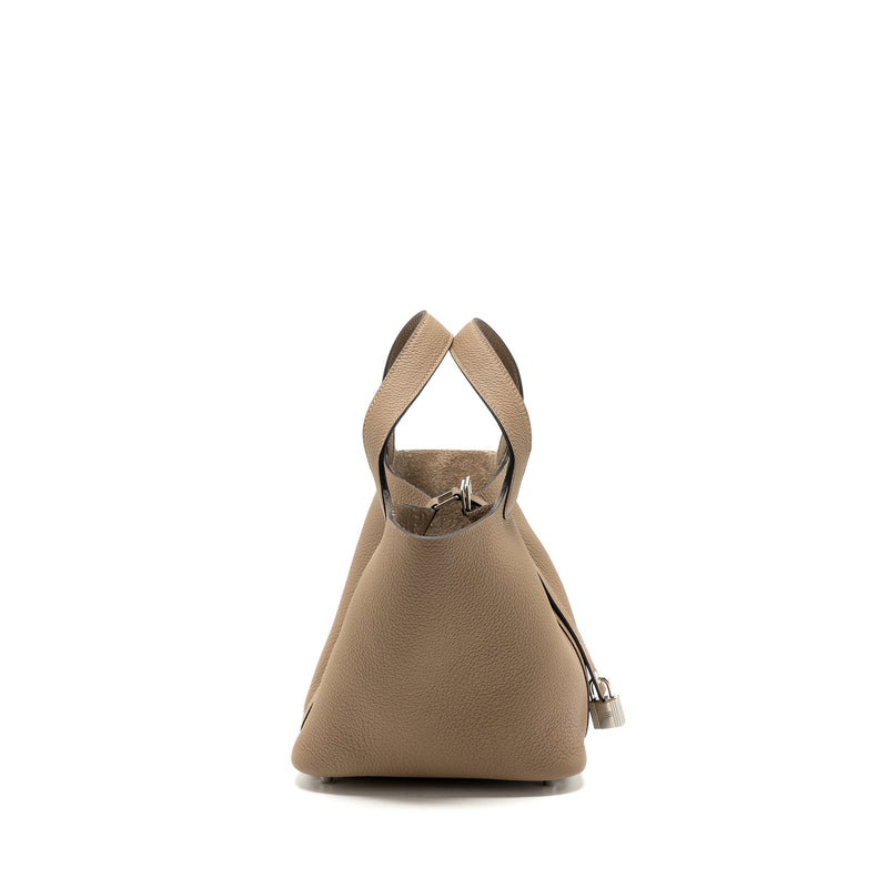 Hermes Picotin 18 Lock Bag Clemence Beige De Weimar SHW Stamp U