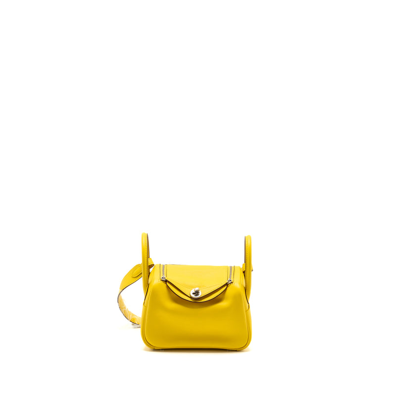 Hermes Mini Lindy Swift 9O Jaune De Naples SHW Stamp U