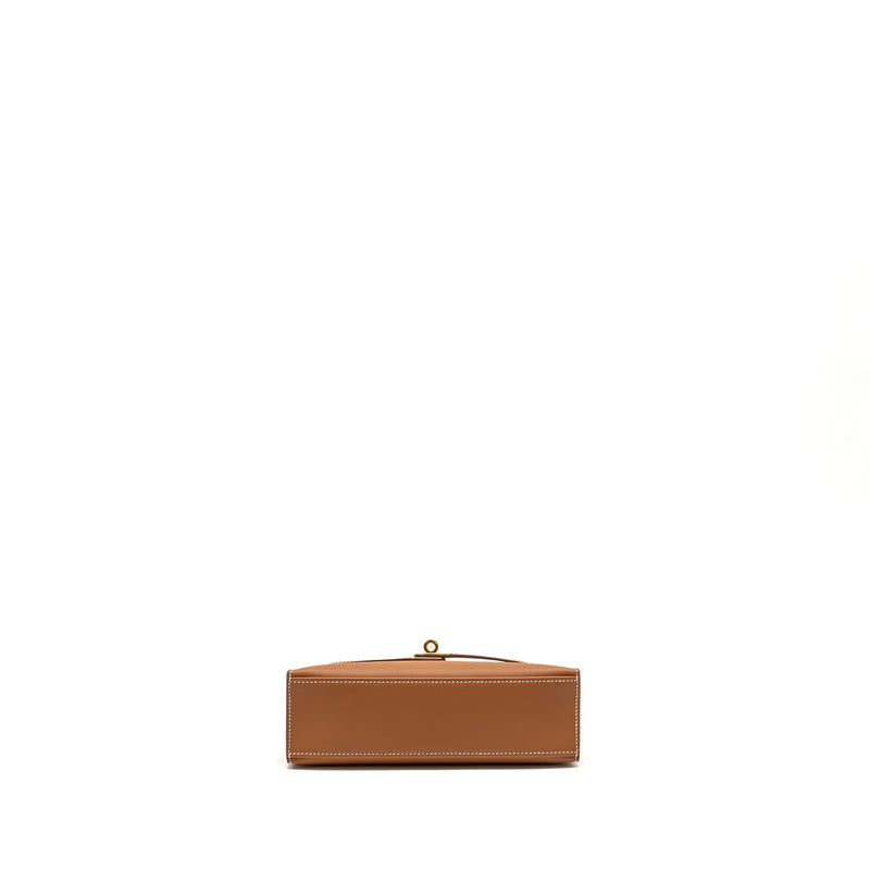 Hermes kelly Pochette swift Gold GHW stamp W
