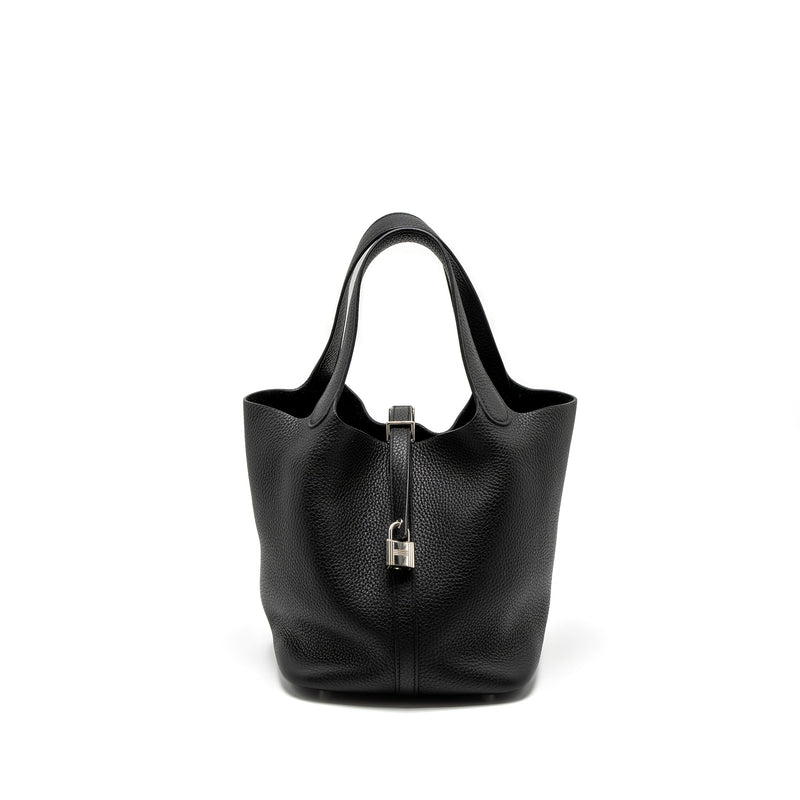 Hermes Picotin 22 Lock Bag Clemence Black SHW Stamp D