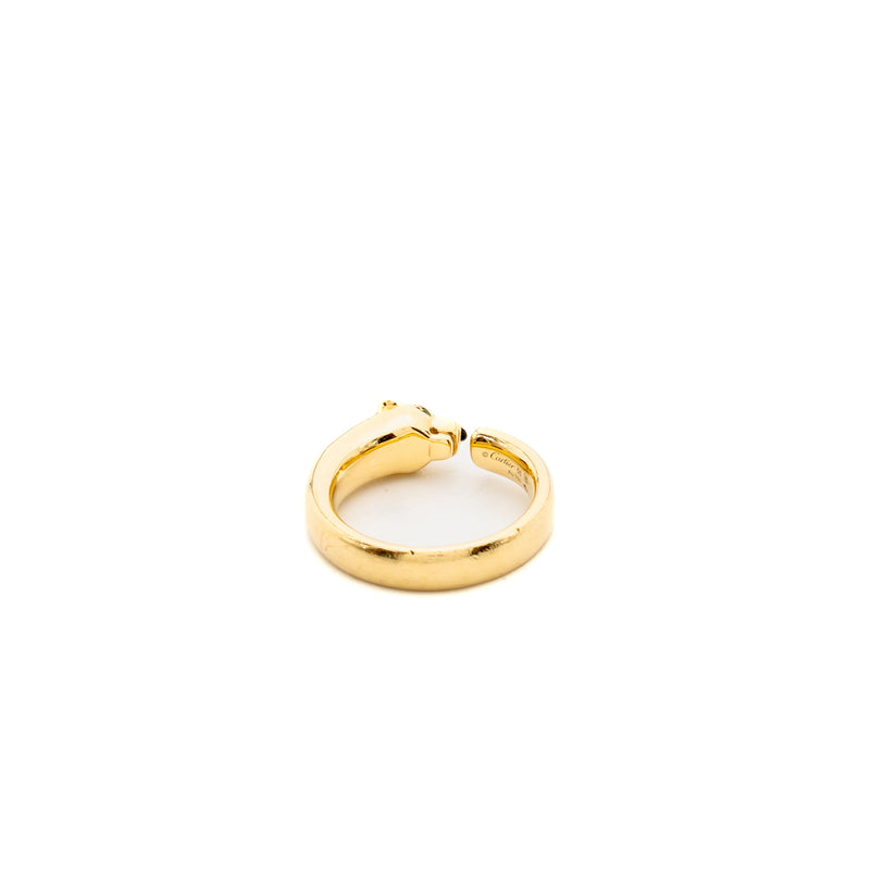 Cartier Size 56 Panthers de Cartier Ring Small Model, Yellow Gold/Tsavorite Garnets/Onyx