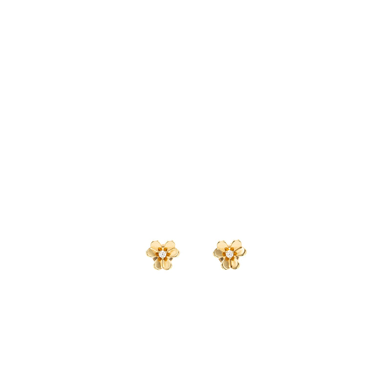 Van Cleef & Arpels Frivole earrings mini model yellow gold diamonds