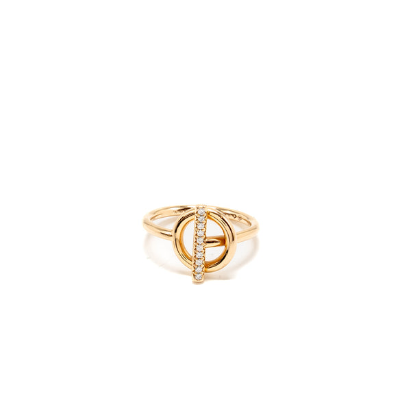 Hermes Size 55 Echappee Ring Small Model Rose gold diamonds