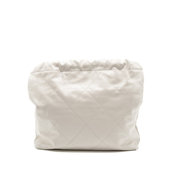 Chanel medium 22 bag calfskin white GHW (microchip)