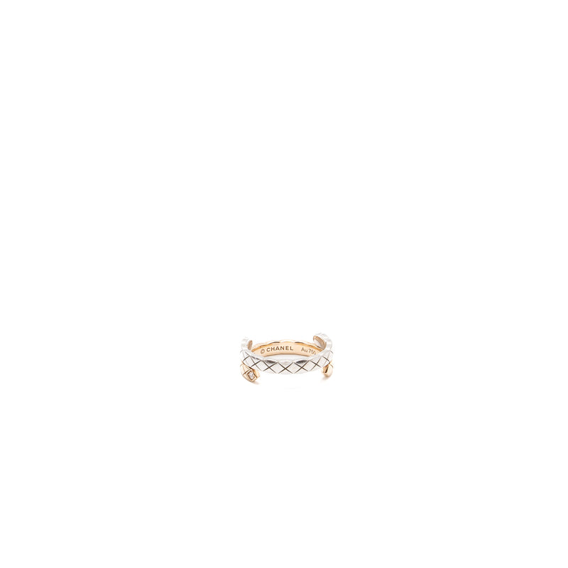 Chanel Size 52 Coco Crush Toi Et Moi Ring, Small Version White/ Beige Gold Diamonds