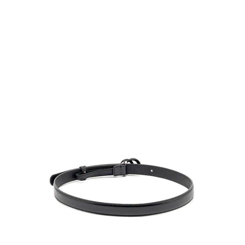 Gucci Size 75 GG Marmont 20MM Thin Belt Black Leather Black Hardware