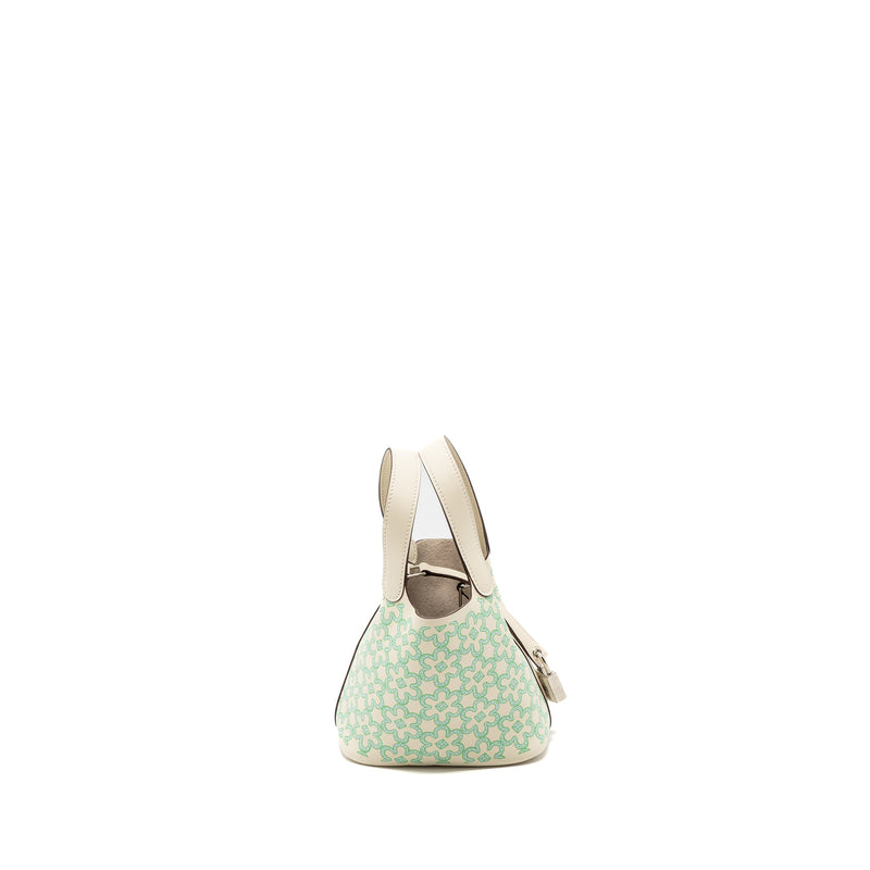 Hermes Micro Lucky Daisy Picotin Lock Bag Swift Nata/Green/White SHW STAMP U