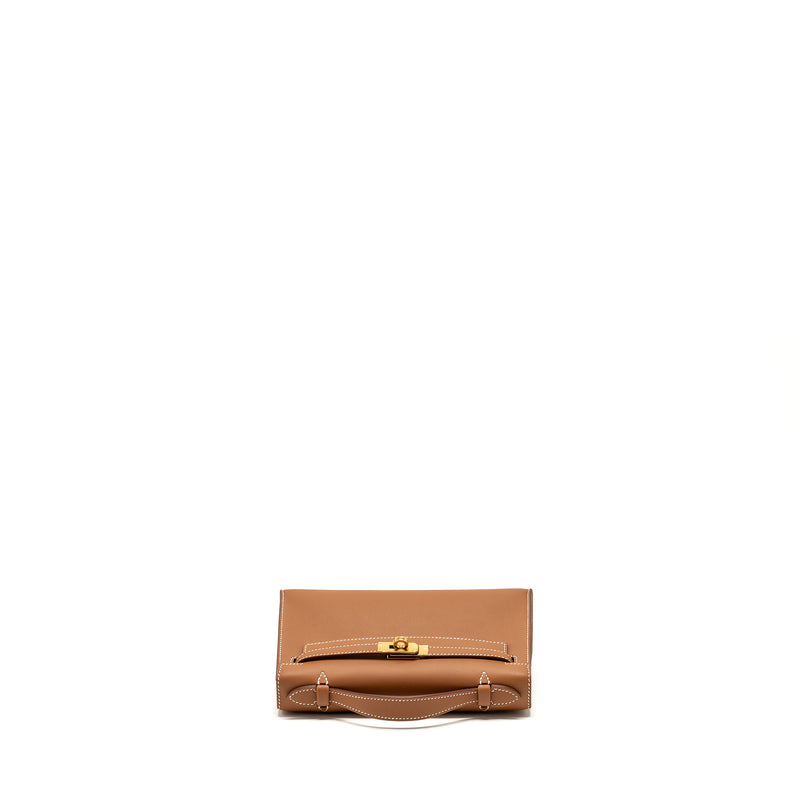Hermes kelly Pochette swift Gold GHW stamp W