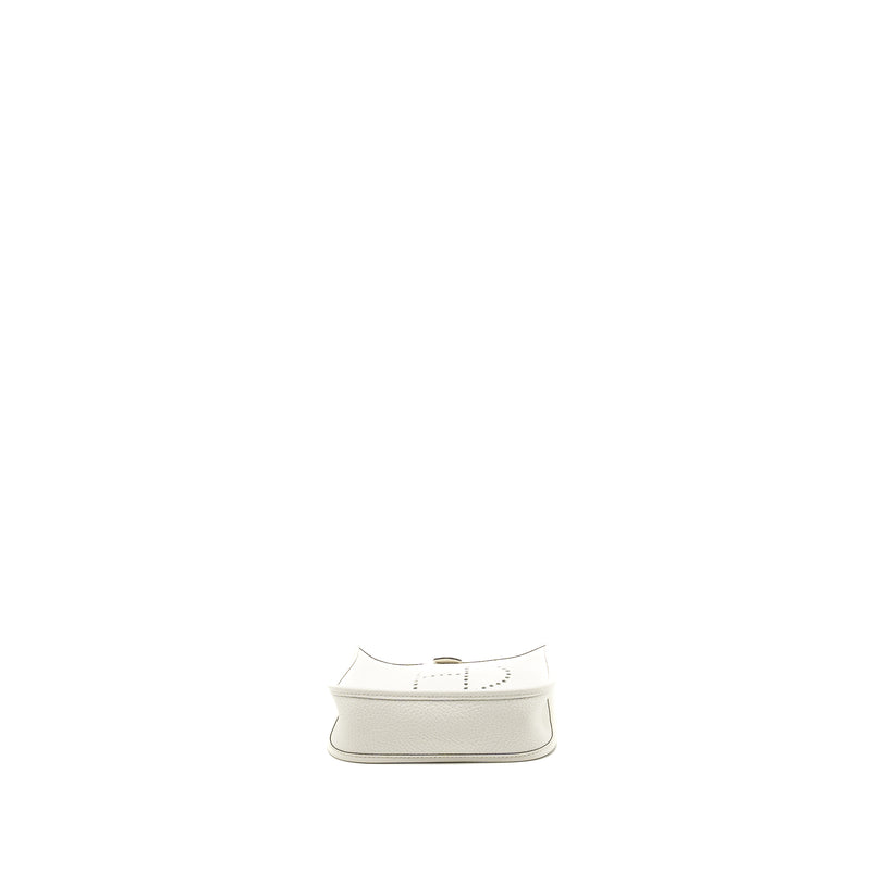 Hermes Mini Evelyne Clemence New White SHW Stamp B