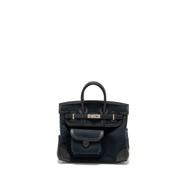 Hermes Birkin 25 Cargo canvas toile geoland / swift black SHW stamp B
