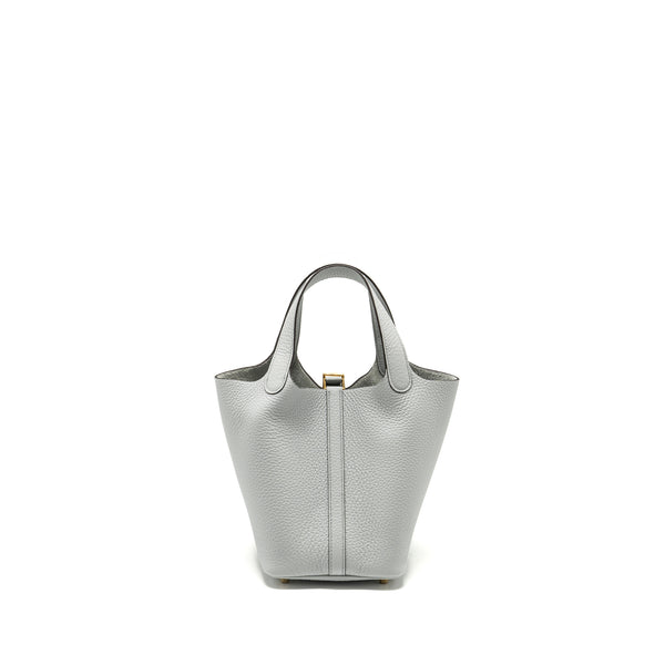 Hermes Picotin 18 Lock Bag Clemence Blue Pale GHW stamp B