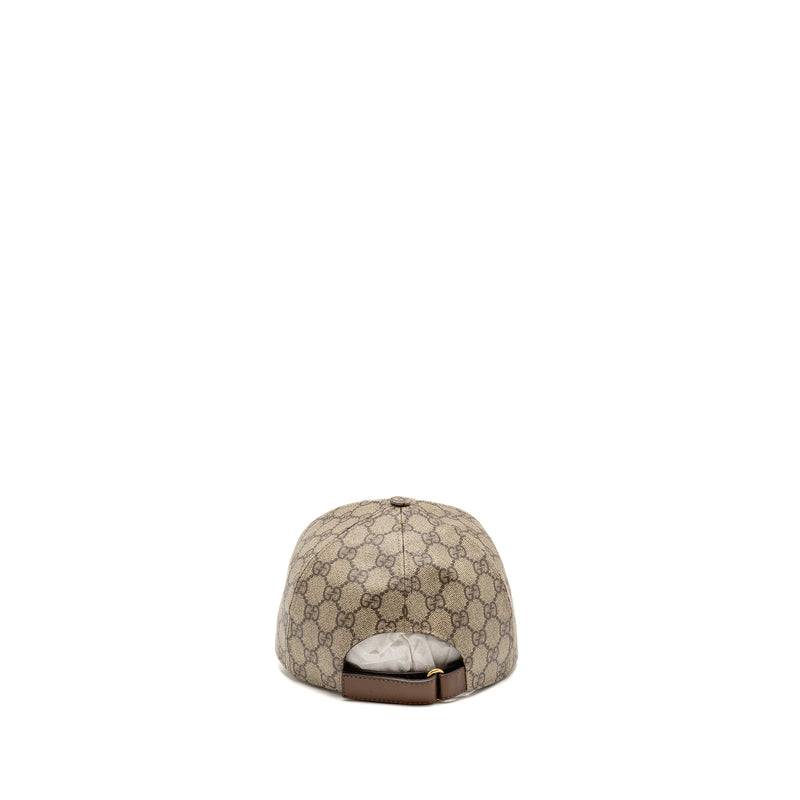 Gucci Size M Boutique Baseball Hat GG Monogram Canvas Beige/Red GHW