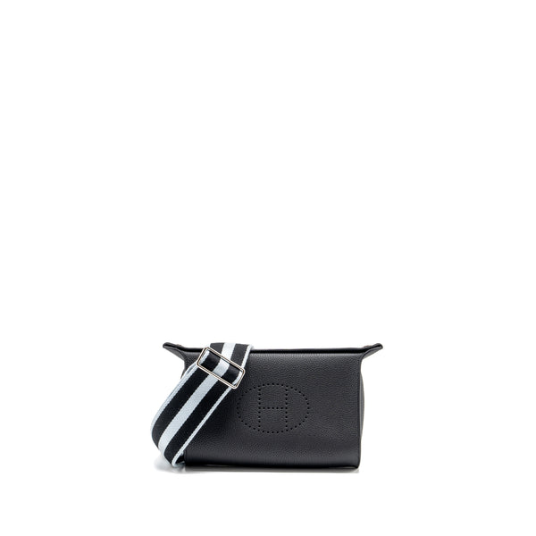 Hermes Videpoches Bag Togo Black With Multicolour Strap SHW Stamp B