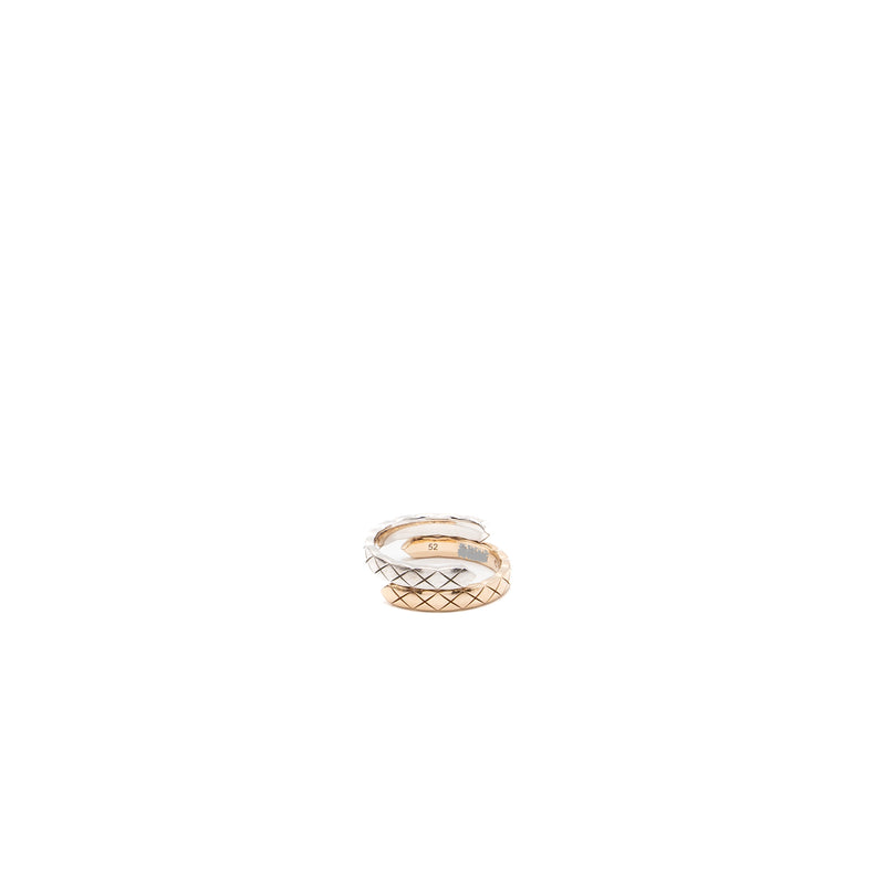 Chanel Size 52 Coco Crush Toi Et Moi Ring, Small Version White/ Beige Gold Diamonds