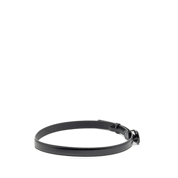 Gucci Size 75 GG Marmont 20MM Thin Belt Black Leather Black Hardware