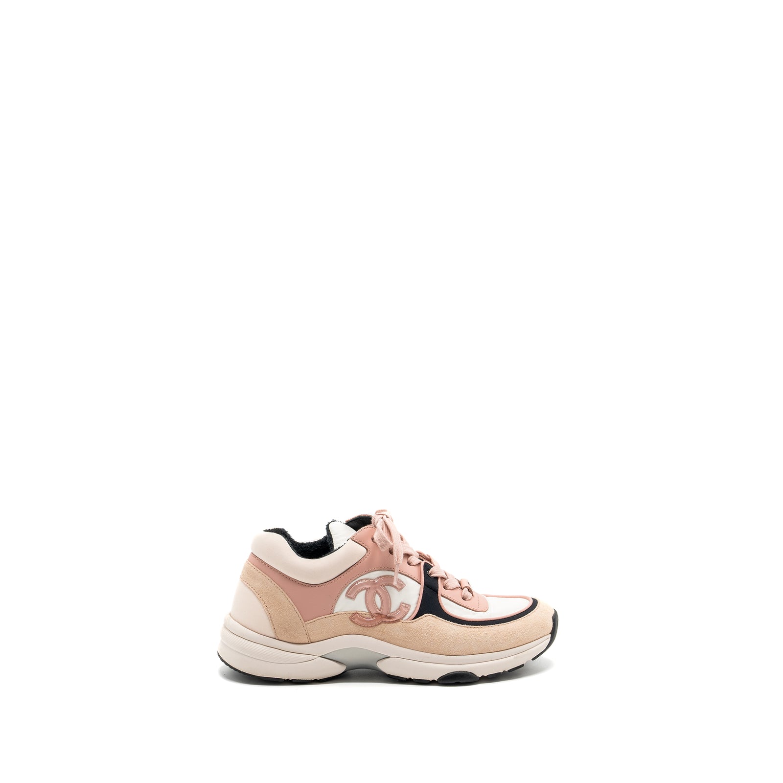 【CHANEL】 Chanel size 38 cc logo sneaker pink / multicolour