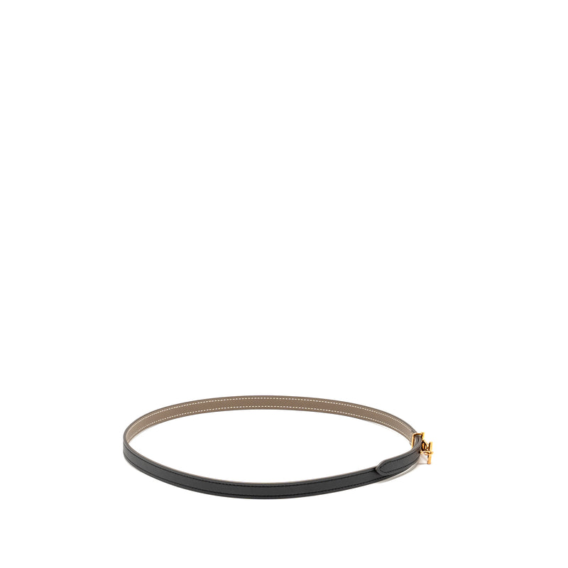 Hermes Size 75 13MM Reversible Strap Epsom/Swift Etoupe/Black RGHW Stamp U