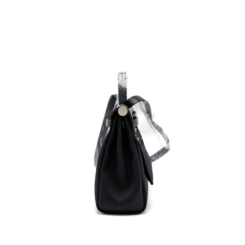 Hermes Herbag Zip 31 Bag Retourne Toile Militaries Canvas/Hunter Black SHW Stamp U