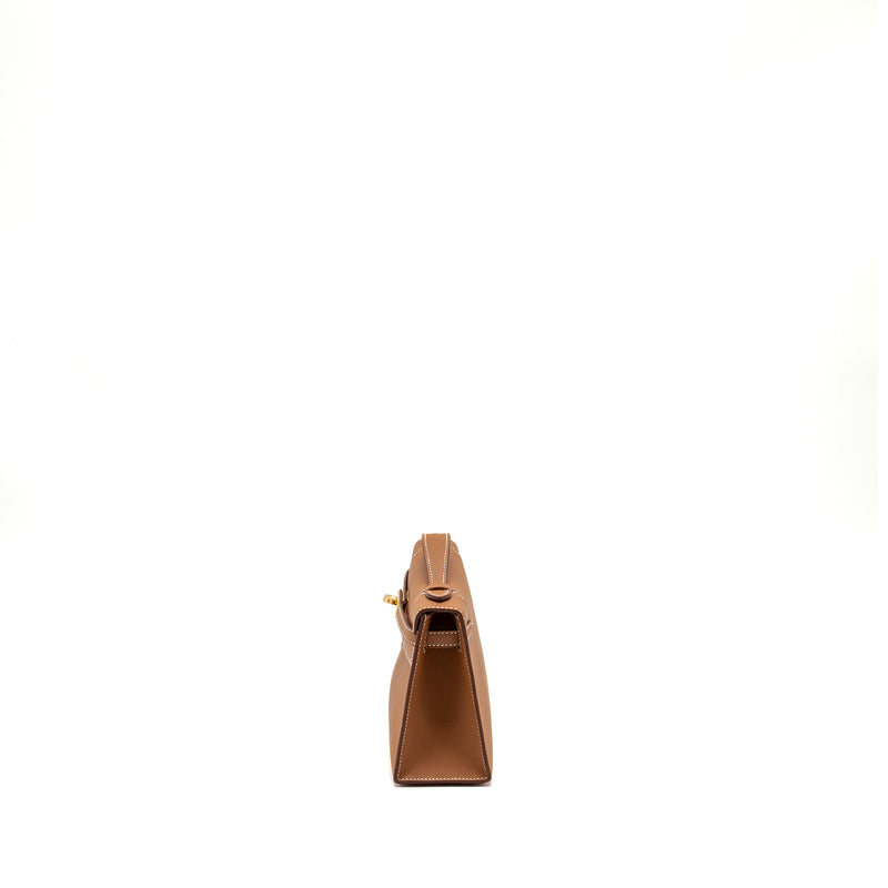 Hermes kelly Pochette swift Gold GHW stamp W