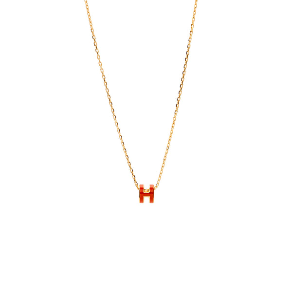 HERMES Mini Pop H Pendant Orange RGHW