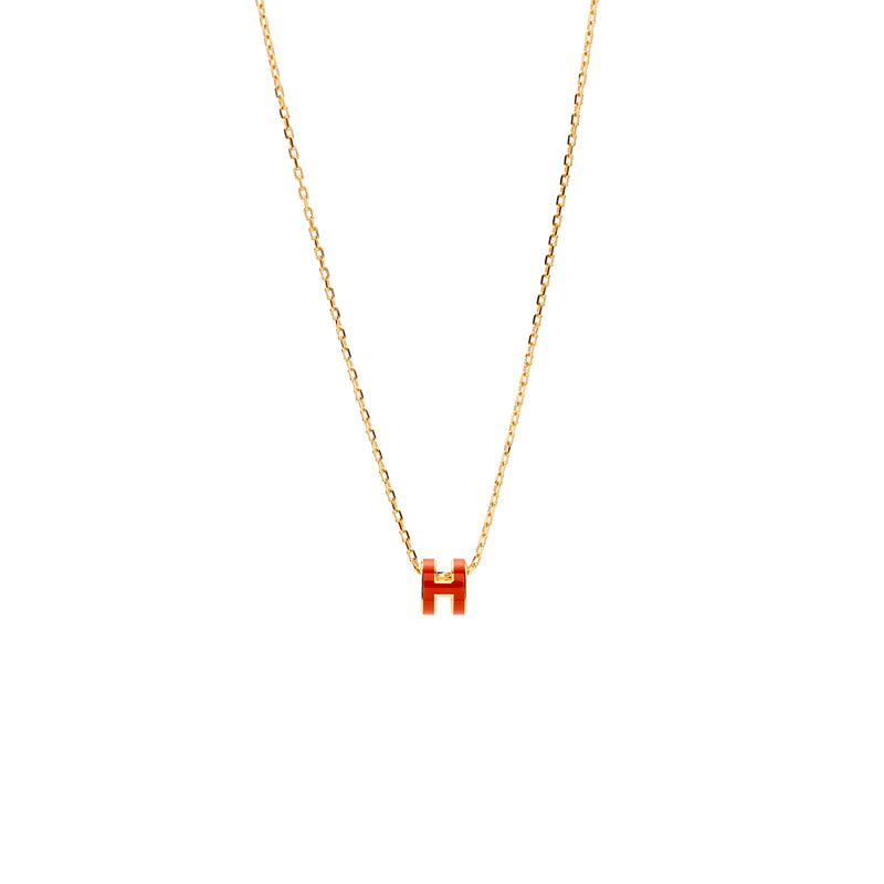 HERMES Mini Pop H Pendant Orange RGHW