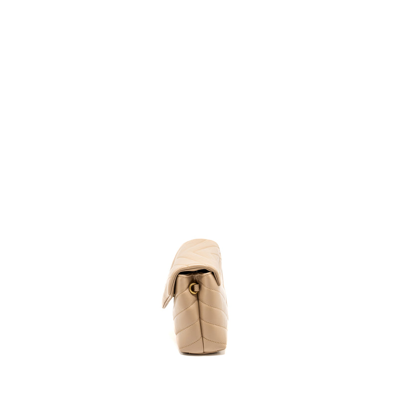 Saint Laurent/ YSL Loulou Toy Strap Bag Calfskin Beige GHW