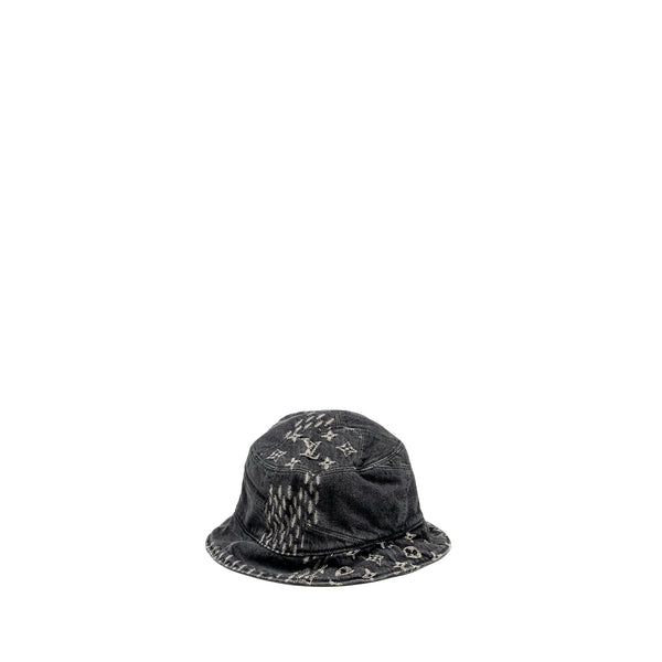 Louis Vuitton Size 58 Nigo Damier Bucket Hat Denim Black