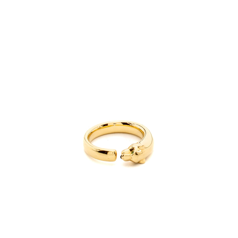 Cartier Size 56 Panthers de Cartier Ring Small Model, Yellow Gold/Tsavorite Garnets/Onyx