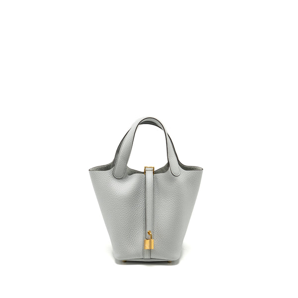 Hermes Picotin 18 Lock Bag Clemence Blue Pale GHW stamp B