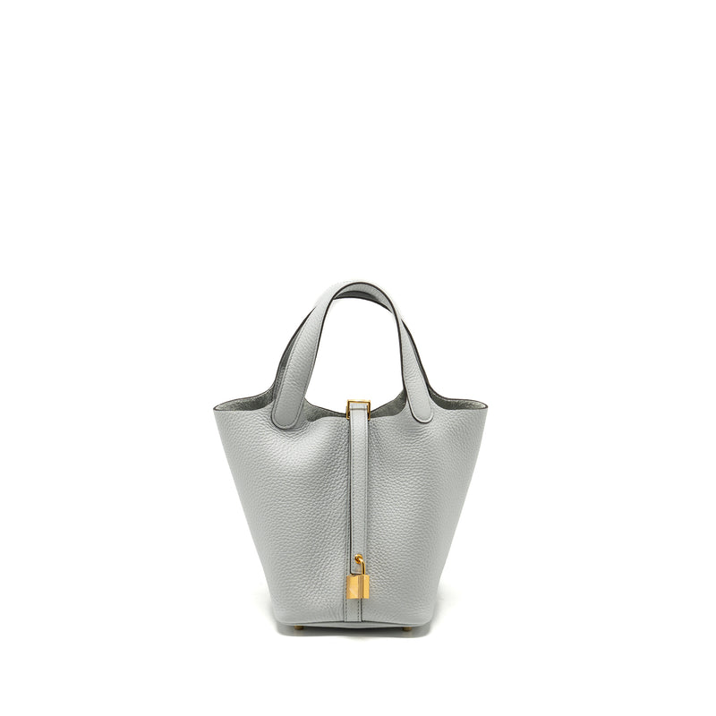 Hermes Picotin 18 Lock Bag Clemence Blue Pale GHW stamp B
