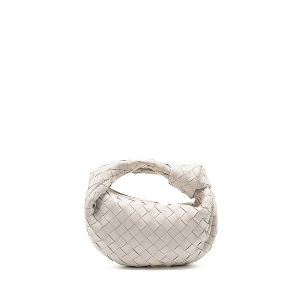 Bottega Veneta Mini Jodie Lambskin White GHW
