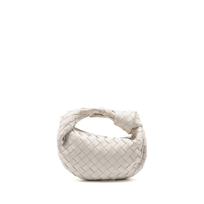 Bottega Veneta Mini Jodie Lambskin White GHW