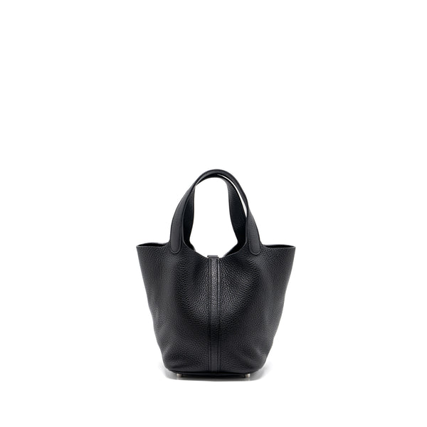 Hermes Picotin 18 Clemence Black SHW Stamp A