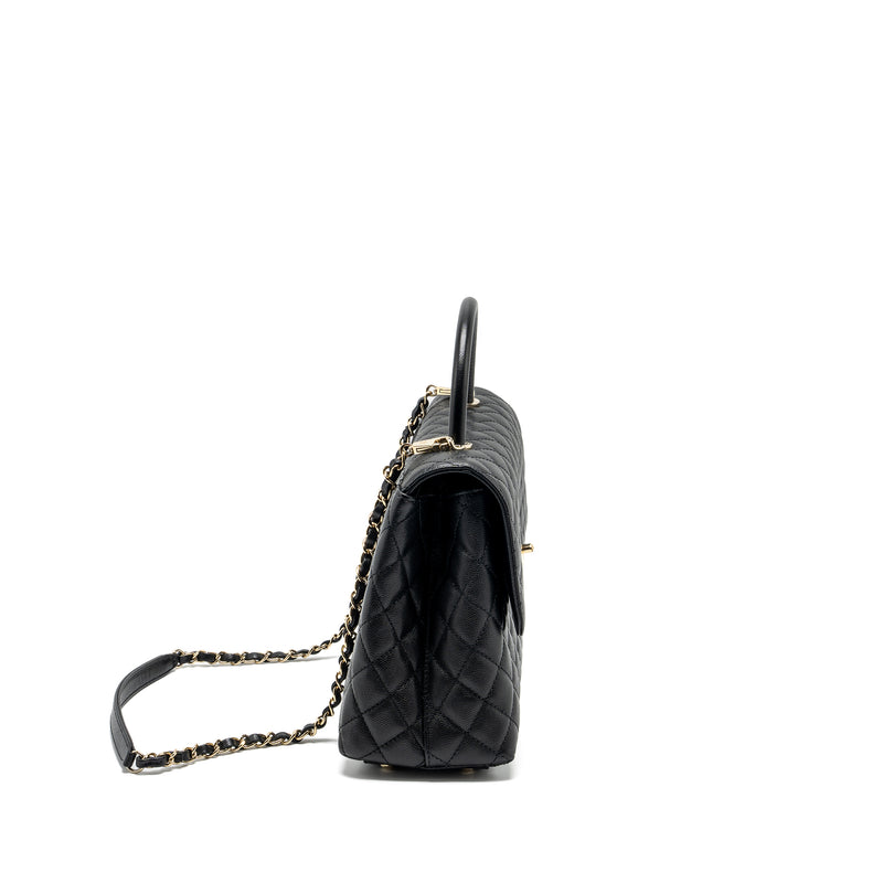 Chanel Large Coco Handle Caviar Black LGHW (Microchip)