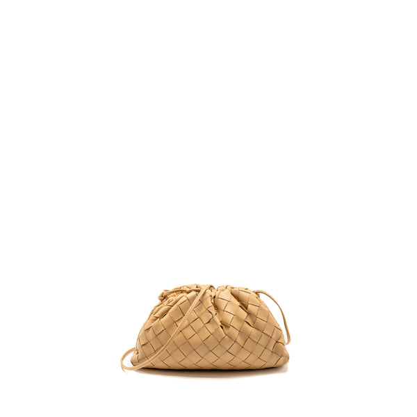 Bottega Veneta Mini Pouch Intrecciato Lambskin Beige