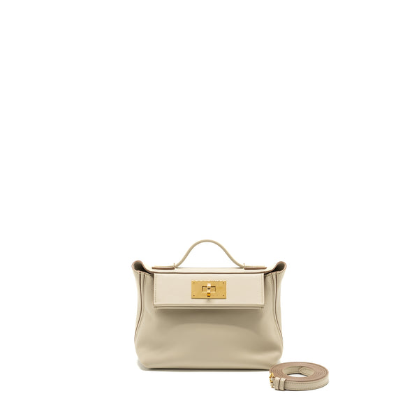 Hermes Mini 24/24 2424-21 Bag Evercolor / swift beton GHW stamp D