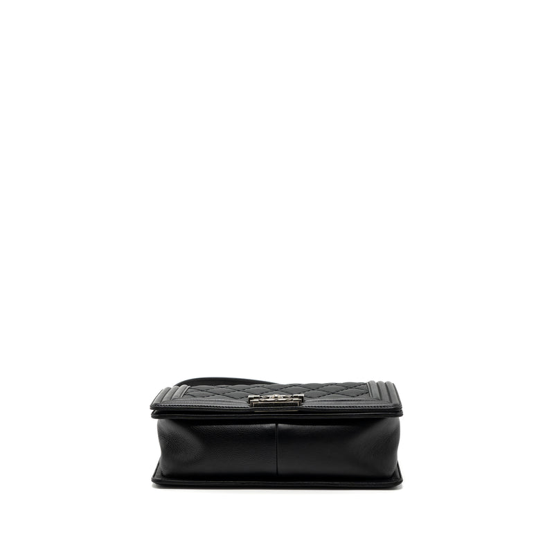 Chanel medium boy bag calfskin black ruthenium hardware