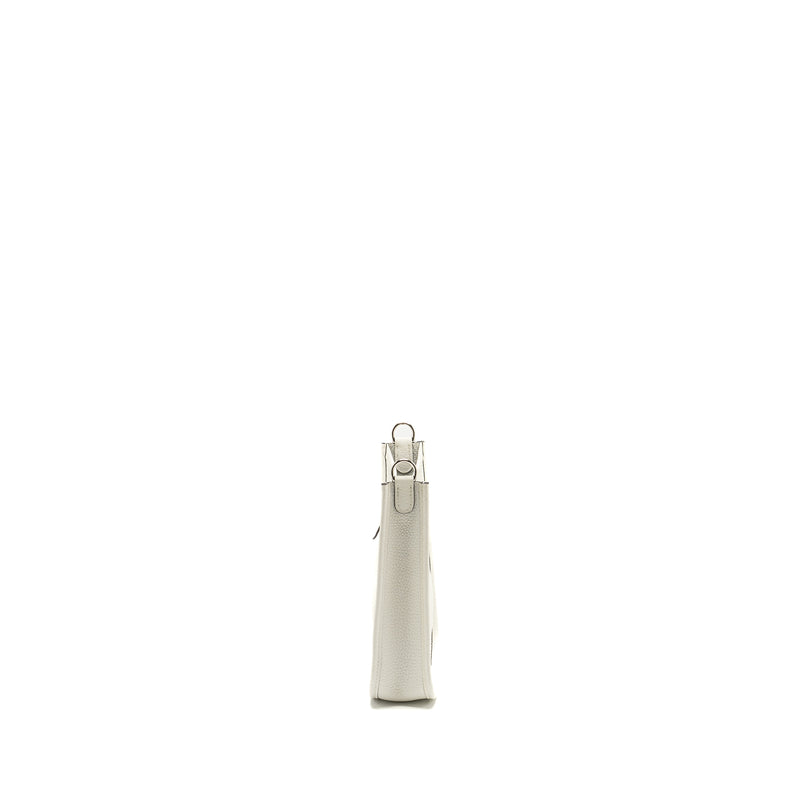 Hermes Mini Evelyne Clemence New White SHW Stamp B