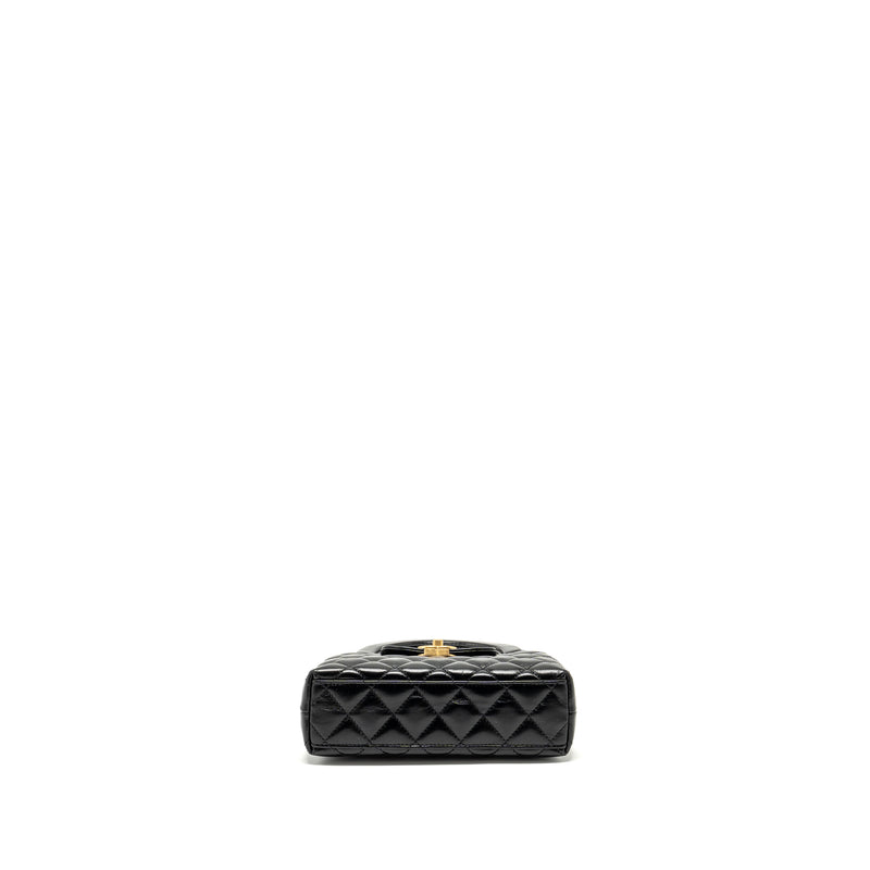 Chanel 24a Mini Shopping Tote/ Mini Kelly Calfskin Black GHW (microchip)