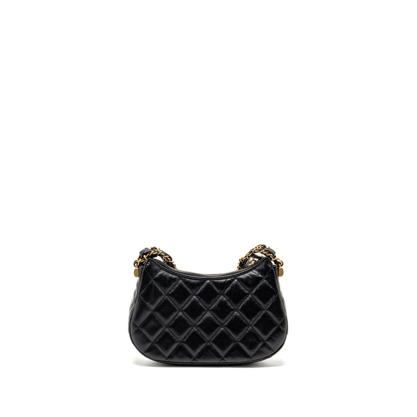 Chanel 23K small 19 hobo shoulder bag calfskin black GHW (Microchip)